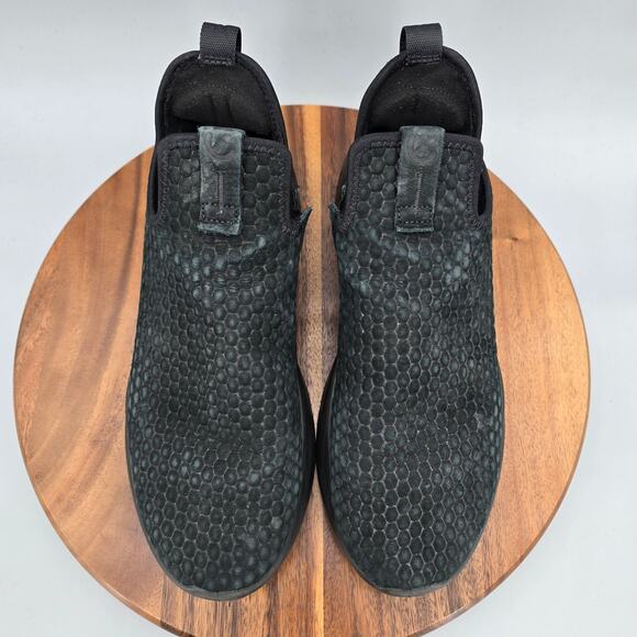Ecco Therap Shoes Mens 9 Black Leather Slip On Casual Low Top Sneakers Comfort main image 5